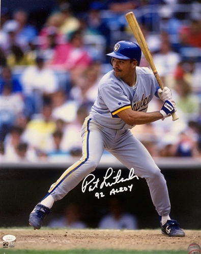 PAT LISTACH SIGNED BREWERS 16X20 PHOTO #1 W/ AL ROY - JSA