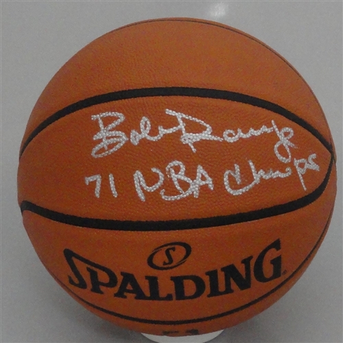 BOBBY DANDRIDGE SIGNED REPLICA SPALDING BASKETBALL W/ 71 CHAMPS - BUCKS - JSA