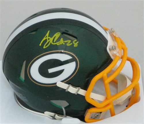 AJ DILLON SIGNED PACKERS FLASH MINI HELMET