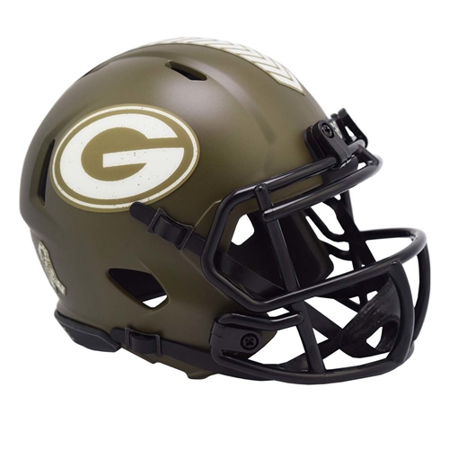 GREEN BAY PACKERS UNSIGNED RIDDELL NFL SALUTE TO SERVICE SPEED MINI HELMET