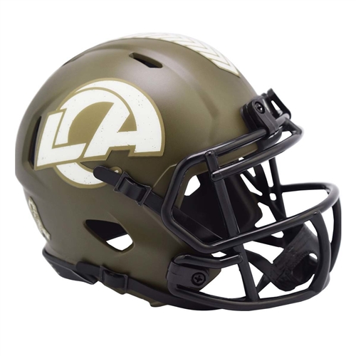 LOS ANGELES RAMS UNSIGNED RIDDELL NFL SALUTE TO SERVICE SPEED MINI HELMET