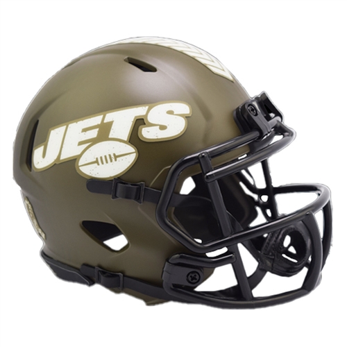 NEW YORK JETS UNSIGNED RIDDELL NFL SALUTE TO SERVICE SPEED MINI HELMET
