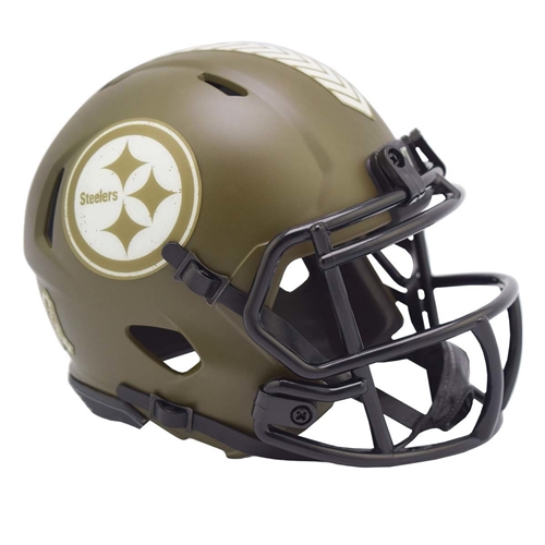 PITTSBURGH STEELERS UNSIGNED RIDDELL NFL SALUTE TO SERVICE SPEED MINI HELMET