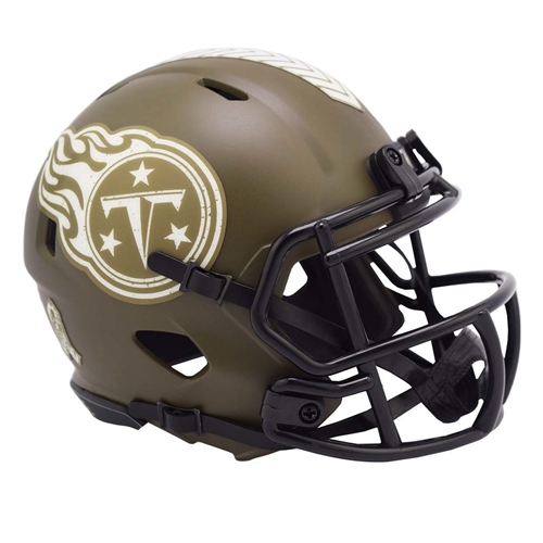 TENNESSEE TITANS UNSIGNED RIDDELL NFL SALUTE TO SERVICE SPEED MINI HELMET