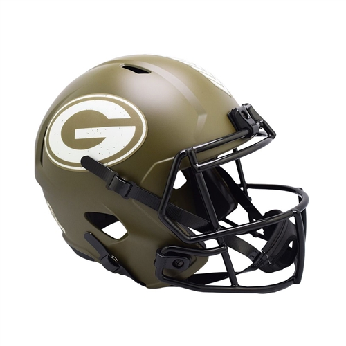 GREEN BAY PACKERS UNSIGNED RIDDELL FULL SIZE NFL SALUTE TO SERVICE REPLICA SPEED HELMET