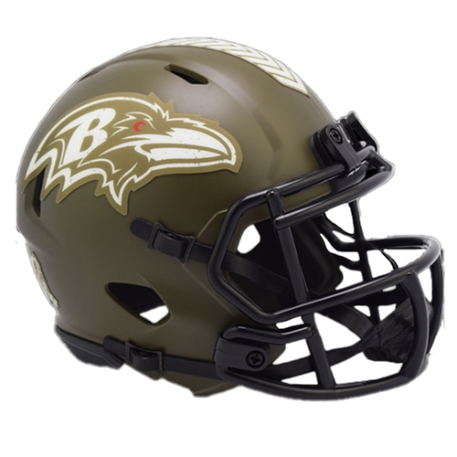 BALTIMORE RAVENS UNSIGNED RIDDELL FULL SIZE NFL SALUTE TO SERVICE REPLICA SPEED HELMET