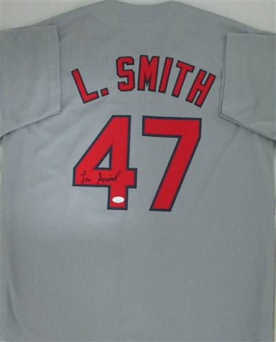 LEE SMITH SIGNED CUSTOM REPLICA CARDINALS GREY JERSEY - JSA