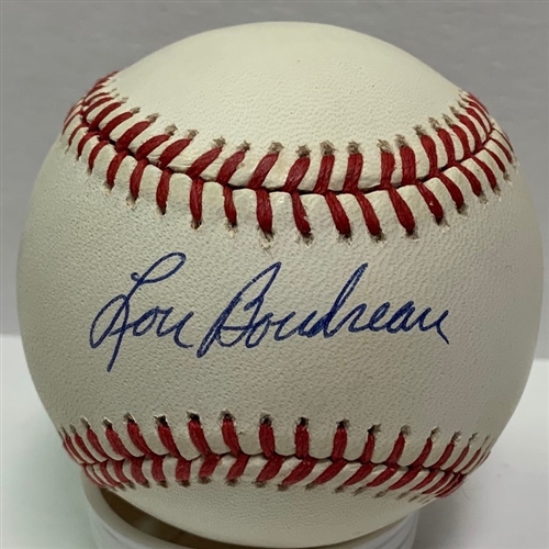 LOU BOUDREAU (d) SIGNED OFFICIAL AL BASEBALL - INDIANS - JSA