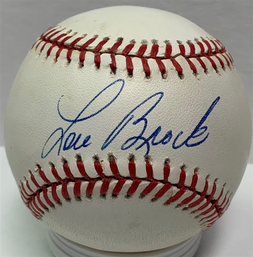 LOU BROCK (d) SIGNED OFFICIAL NL BASEBALL - CARDINALS - JSA