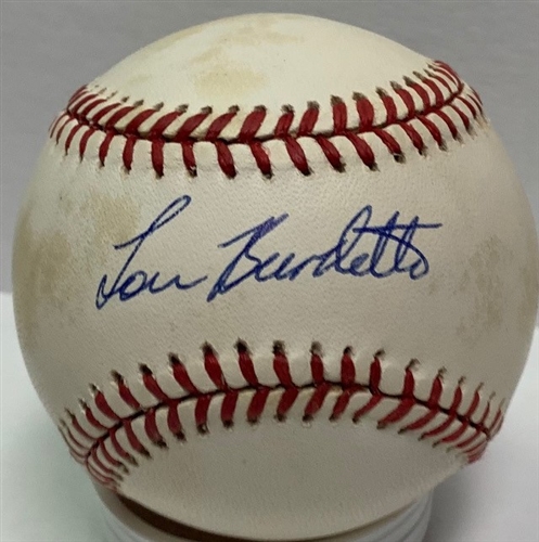 LEW BURDETT (d) SIGNED OFFICIAL NL BASEBALL - BRAVES - JSA