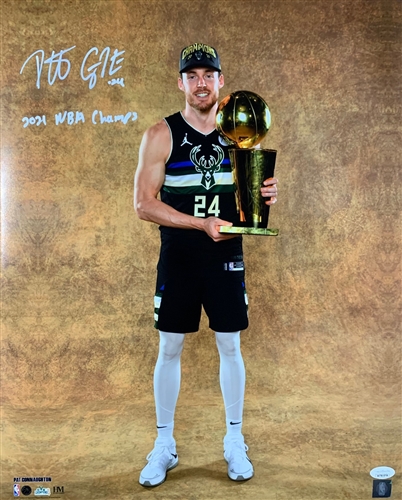 PAT CONNAUGHTON SIGNED 16x20 BUCKS PHOTO #4 W/ NBA CHAMP - JSA