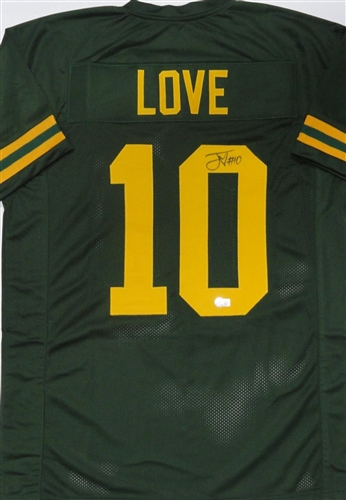 JORDAN LOVE SIGNED CUSTOM REPLICA PACKERS 1950'S THROWBACK JERSEY - BAS