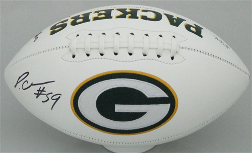 DEVONDRE CAMPBELL SIGNED WILSON WHITE PANEL PACKERS LOGO FOOTBALL - JSA