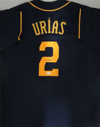 LUIS URIAS SIGNED CUSTOM REPLICA BREWERS BLUE JERSEY - JSA