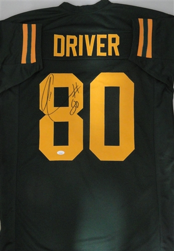 DONALD DRIVER SIGNED CUSTOM REPLICA PACKERS 1950'S THROWBACK JERSEY - JSA