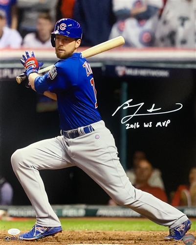 BEN ZOBRIST SIGNED CUBS 16X20 PHOTO #1 W/ WS MVP - JSA