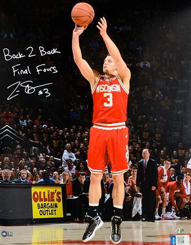 ZAK SHOWALTER SIGNED 16X20 WI BADGERS PHOTO #1 W/ SCRIPT