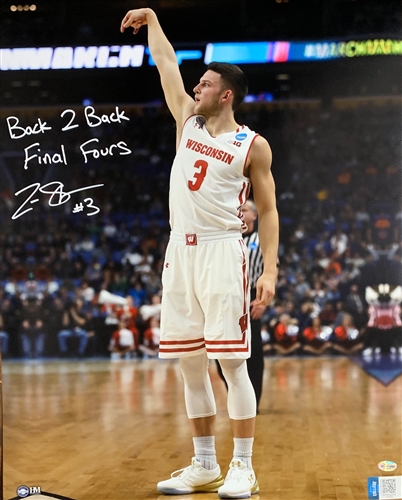 ZAK SHOWALTER SIGNED 16X20 WI BADGERS PHOTO #2 W/ SCRIPT