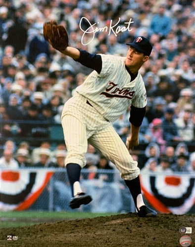 JIM KAAT SIGNED 16X20 TWINS PHOTO #1 - BAS