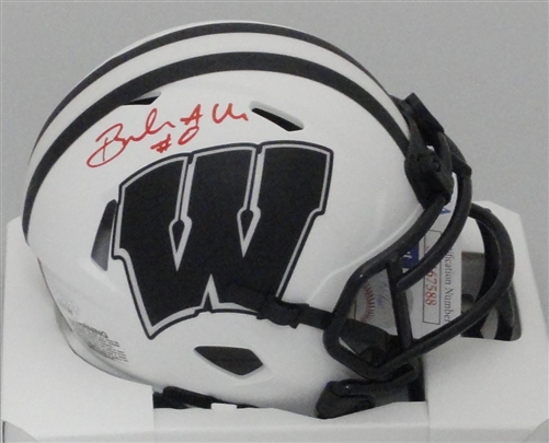 BRAELON ALLEN SIGNED WI BADGERS RIDDELL LUNAR SPEED MINI HELMET - JSA