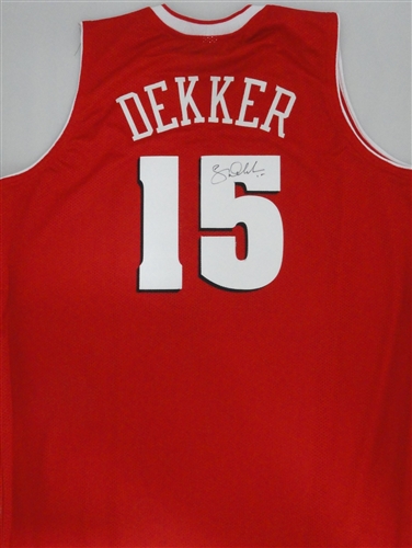 SAM DEKKER SIGNED CUSTOM REPLICA WI BADGERS RED JERSEY