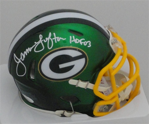 JAMES LOFTON SIGNED RIDDELL PACKERS FLASH SPEED MINI HELMET W/ HOF - JSA