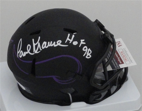 PAUL KRAUSE SIGNED VIKINGS RIDDELL ECLIPSE SPEED MINI HELMET W/ HOF - JSA