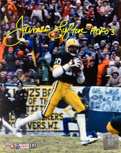 JAMES LOFTON SIGNED 8X10 PACKERS PHOTO #11 W/ HOF