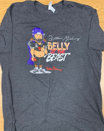 QUINN MEINERZ SIGNED UW-WHITEWATER WARHAWKS BELLY OF THE BEAST GREY T-SHIRT