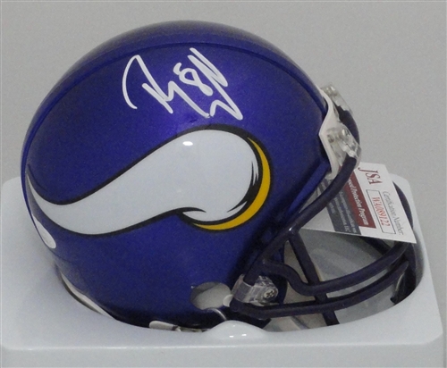 RYAN LONGWELL SIGNED VIKINGS THROWBACK MINI HELMET - JSA