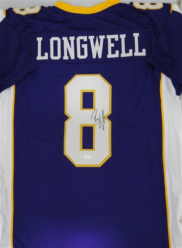 RYAN LONGWELL SIGNED CUSTOM REPLICA VIKINGS PURPLE JERSEY - JSA