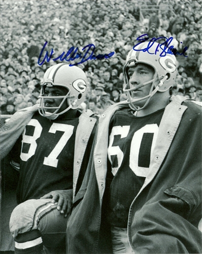 WILLIE DAVIS & ED BLAINE DUAL SIGNED 8X10 PACKERS PHOTO