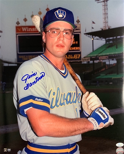 JIM GANTNER SIGNED 16X20 BREWERS PHOTO #2 - JSA