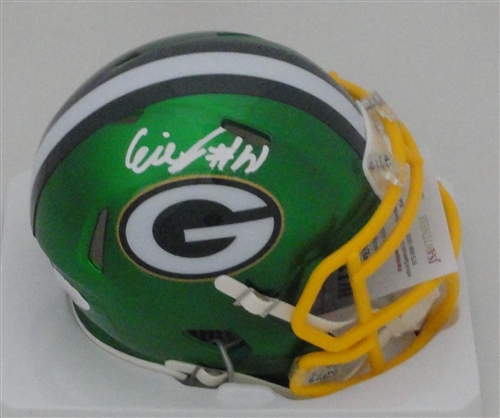 ERIC STOKES SIGNED PACKERS FLASH SPEED MINI HELMET - JSA