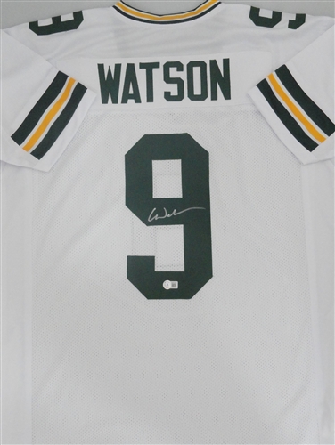 CHRISTIAN WATSON SIGNED CUSTOM REPLICA PACKERS WHITE JERSEY - BAS