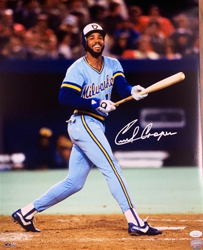 CECIL COOPER SIGNED 16X20 BREWERS PHOTO #3 - JSA