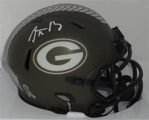 AARON RODGERS SIGNED SALUTE TO SERVICE PACKERS MINI HELMET - FAN