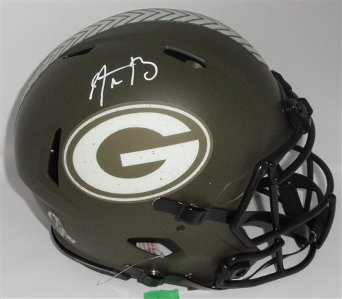 AARON RODGERS SIGNED FULL SIZE SALUTE TO SERVICE PACKERS AUTHENTIC SPEED HELMET - FAN