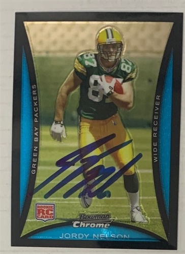 JORDY NELSON SIGNED 2008 BOWMAN CHROME ROOKIE CARD #BC89