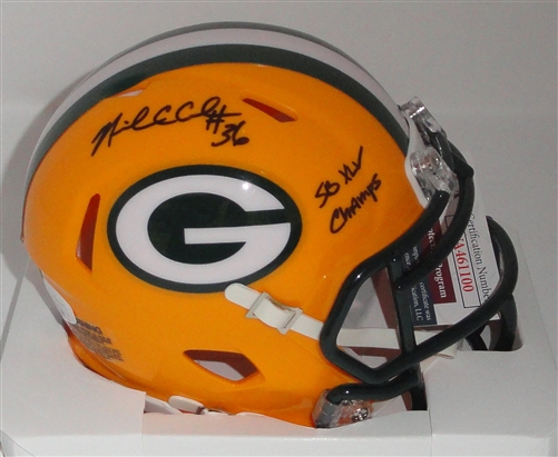 NICK COLLINS SIGNED PACKERS SPEED MINI HELMET W/ XLV CHAMPS - JSA