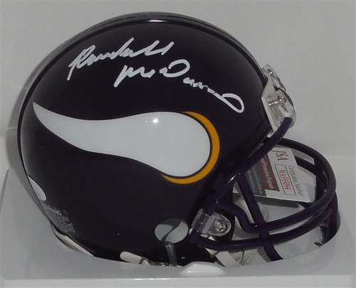 RANDALL McDANIEL SIGNED VIKINGS VSR4 MINI HELMET - JSA