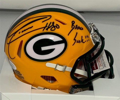 DONALD DRIVER SIGNED PACKERS SPEED MINI HELMET W/ BEARS SUCK - JSA