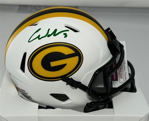 CHRISTIAN WATSON SIGNED PACKERS LUNAR MINI HELMET - BAS