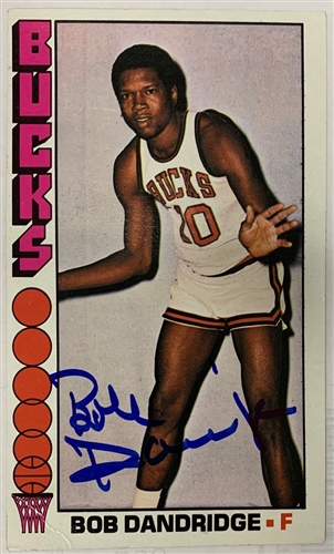 BOB DANDRIDGE SIGNED 1976-77 TOPPS BUCKS CARD #81