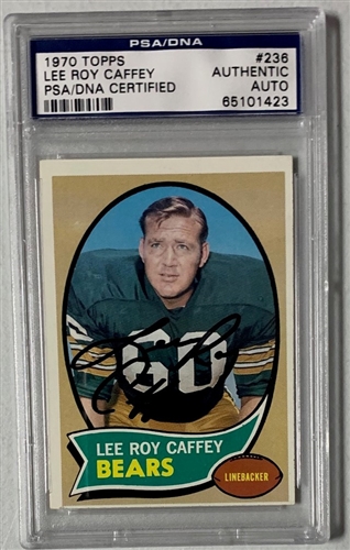 LEE ROY CAFFEY (D) SIGNED AND SLABBED 1970 TOPPS PACKERS CARD #236 - PSA