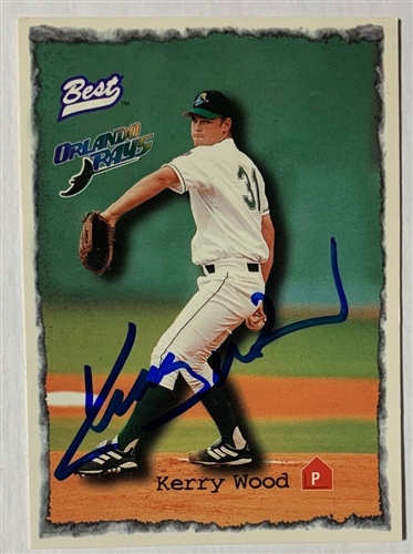 KERRY WOOD SIGNED 1997 RAYS BEST MINOR LEAGUE CUBS ROOKIE CARD #1