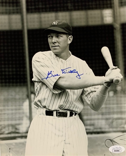 BILL DICKEY (d) SIGNED 8X10 YANKEES PHOTO #1 - JSA