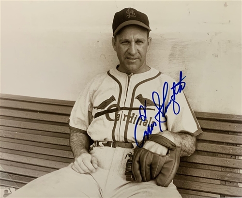 ENOS SLAUGHTER (d) SIGNED ST. LOUIS CARDINALS 8X10 PHOTO #1