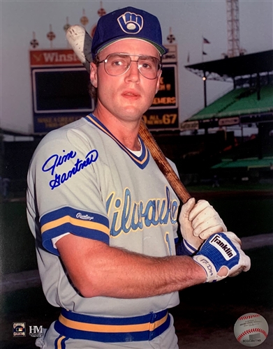 JIM GANTNER SIGNED 8x10 BREWERS PHOTO #2