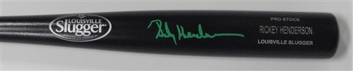 RICKEY HENDERSON SIGNED LOUISVILLE SLUGGER NAME ENGRAVED BLACK BAT - ATHLETICS - JSA